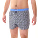 McAlson Boxershort met binnenbroek Paisley dark green & navy M5246 in paisleyprint en lichtblauwe boord.