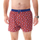 McAlson Boxershort met binnenbroek Paisley navy & burgundy M5245 met paisleyprint en bordeauxrode boord.