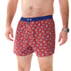 McAlson Boxershort met binnenbroek Paisley navy & burgundy M5245, met paisleyprint en bordeauxrode boord.