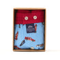 McAlson Boxershort met binnenbroek Racecar light blue M5254 in cadeauverpakking met raceautoprint.