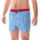 McAlson Boxershort met binnenbroek Racecar light blue M5254 met raceautoprint en rode boord.