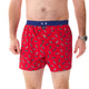 McAlson Boxershort met binnenbroek Racecar red M5255 met raceautoprint en donkerblauwe boord.