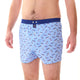 Lichtblauwe McAlson boxershort met Sint Bernardprint en donkerblauwe boord, model M5240.