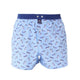 Lichtblauwe McAlson boxershort met Sint Bernhardprint en donkerblauwe boord, comfortabel en stijlvol.