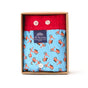 McAlson boxershort met scooterprint in doos, lichtblauw met rode boord, stijlvol en comfortabel.