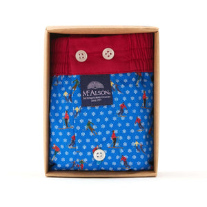 McAlson Boxershort met binnenbroek Skiërs blue M5263 in een geschenkdoos