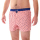 McAlson Boxershort met binnenbroek Skiërs pink M5262, roze boxer met skiprint en donkerblauwe boord.