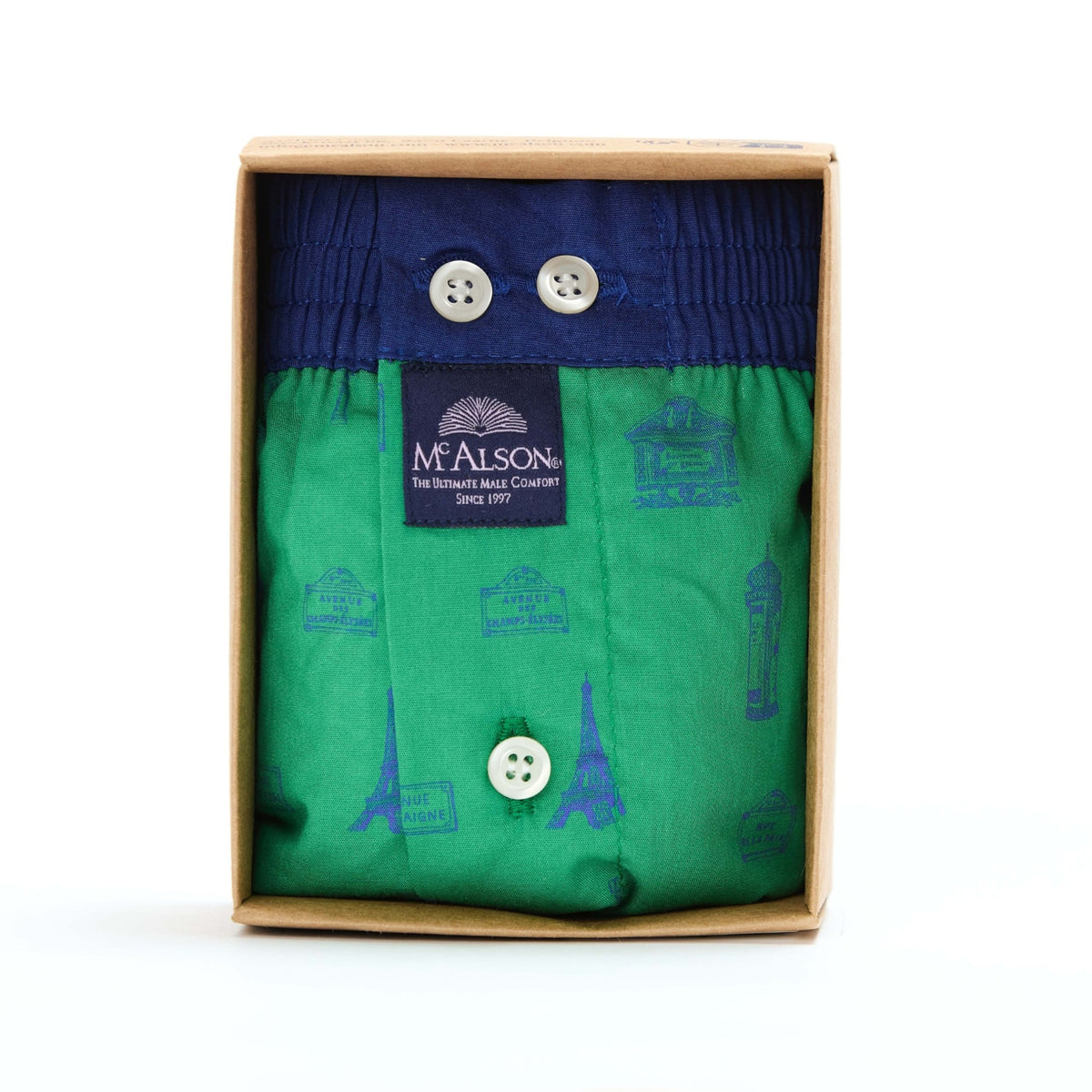 McAlsonBoxershortmetbinnenbroekStreetsofParisgreenM5455groen__1