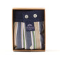 McAlson boxershort in cadeauverpakking met strepen in bruin, groen en blauw met navy boord.