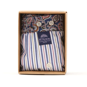 McAlson boxershort in cadeauverpakking met streepjes en paisley design, stijlvol en comfortabel.