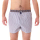 McAlson boxershort met streepjesprint in navy en bordeaux, met paisley boord voor comfort en stijl.