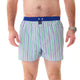 McAlson Boxershort groen en blauw met streepjesprint en donkerblauwe boord, comfortabele pasvorm.