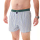 McAlson boxershort in lichtblauw en groen gestreept met donkergroene boord voor heren.
