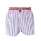 McAlson boxershort met streepjesprint in lichtblauw en navy, rode bloemenrand, stijlvol en comfortabel.