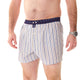 McAlson boxershort met streepjesprint in blauw en groen met donkerblauwe boord, model M5210.