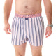 McAlson boxershort in roze en navy met streepjesprint, stijlvolle en comfortabele pasvorm voor heren.