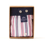 McAlson boxershort in rode en navy streepjesprint, verpakt in een geschenkdoos voor stijl en comfort.
