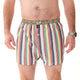 McAlson boxershort met streepjesprint in rood, geel en marineblauw, comfortabele pasvorm en binnenste steunsysteem.