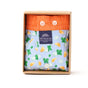 McAlson boxershort met cocktailprint en oranje boord, verpakt in een stijlvolle doos, lichtblauw en comfortabel.