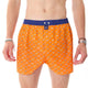 Oranje McAlson boxershort met zonnebrilprint en donkerblauwe boord voor stijl en comfort.