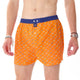 McAlson oranje boxershort met zonnebrilprint en donkerblauwe boord voor stijl en comfort.