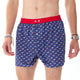 McAlson Boxershort met binnenbroek Sunglasses navy M5161 in blauwe kleur met zonnebrillenprint en rode boord.