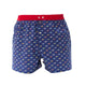 McAlson Boxershort met binnenbroek Sunglasses navy M5161, wijde boxer met zonnebrillenprint en rode boord.