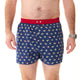McAlson boxershort in navy met sushiprint en donkerrode boord voor stijl en comfort.