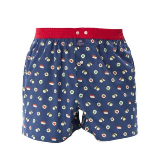 McAlson boxershort met sushiprint en donkerrode boord, ideaal voor stijl en comfort.