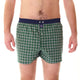 Groene tartan boxershort met navy boord, perfect voor stijl en comfort. Amerikaanse pasvorm met inside support.