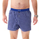 McAlson blauwe tartan boxershort met donkerblauwe boord voor heren, comfortabele pasvorm en inside support.