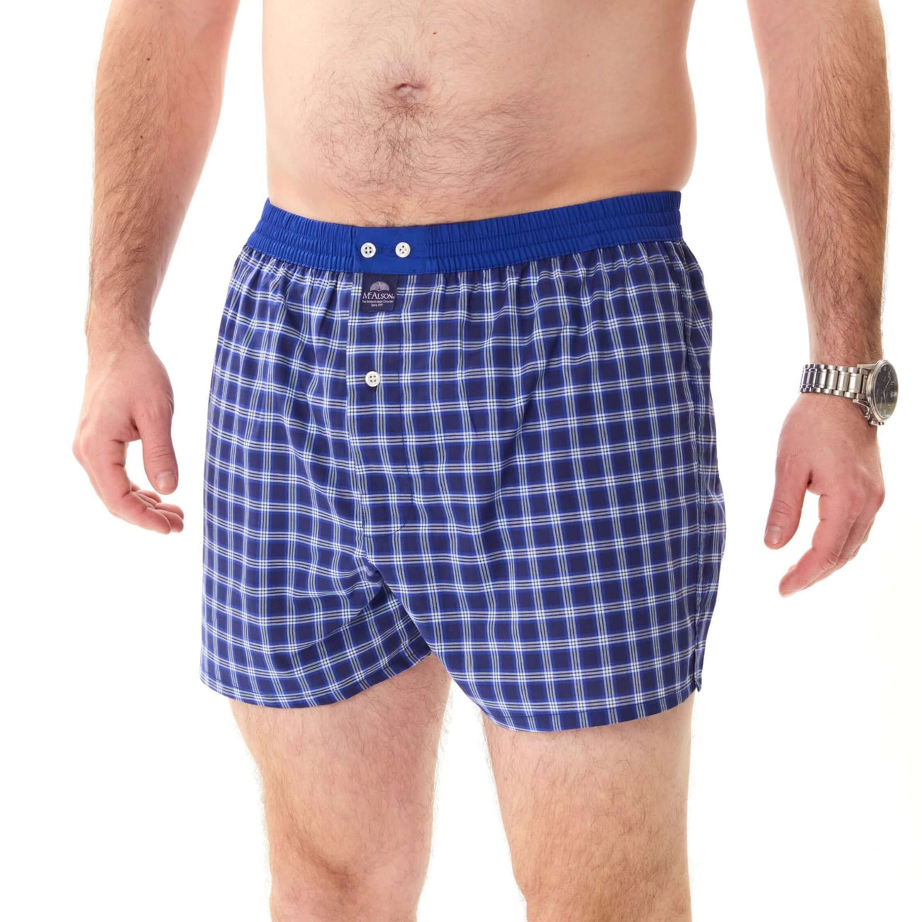 McAlson Boxershort tartan navy met binnenbroek, stijlvol en comfortabel, perfecte pasvorm voor dagelijks gebruik.