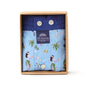 McAlson boxershort met tropische print en donkerblauwe boord, verpakt in een luxe doos.