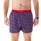 McAlson Boxershort met binnenbroek Venetian Masks navy M5251 in navy met Venetiaanse masker print en rode boord.