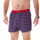 McAlson Boxershort met binnenbroek Venetian Masks navy M5251, blauwe wijde boxer met Venetiaanse masker print
