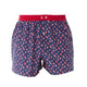 McAlson Boxershort met binnenbroek Venetian Masks navy M5251, blauwe boxershort met Venetiaanse masker print en rode boord.
