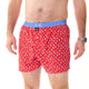 McAlson Boxershort met binnenbroek Venetian Masks red M5252 in rood met blauwe boord en maskerprint