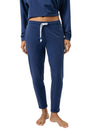 Mey Broek Cozy Nights Dames 1220084 1768 blue zodiac casual broek van Franse terry-stof in blauw.