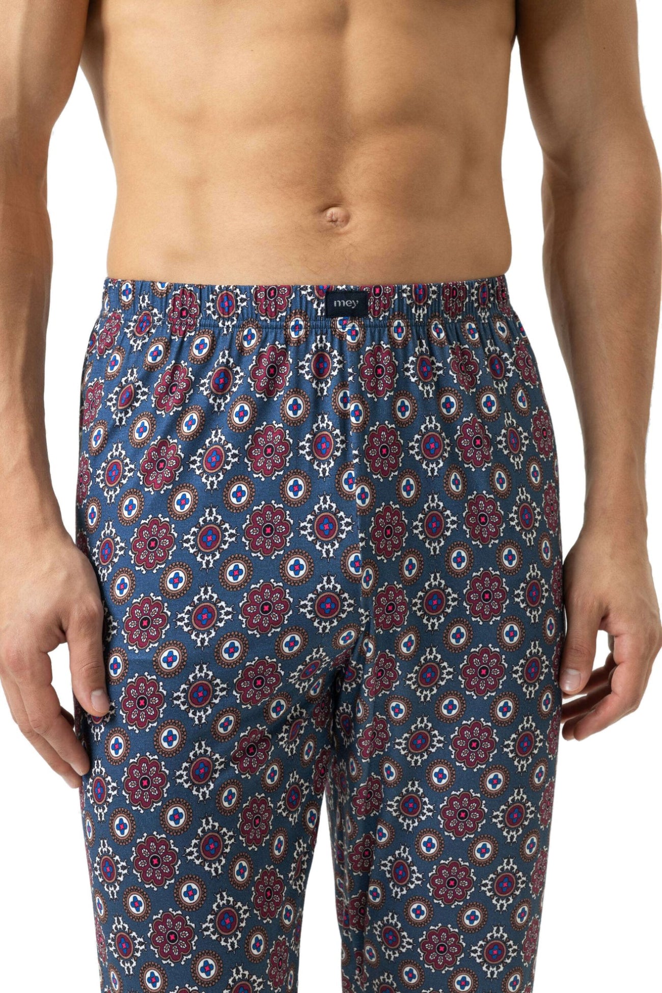 Mey Broek Elegant Pattern Heren 2220055 28 met kleurrijk patroon in galactic blue.
