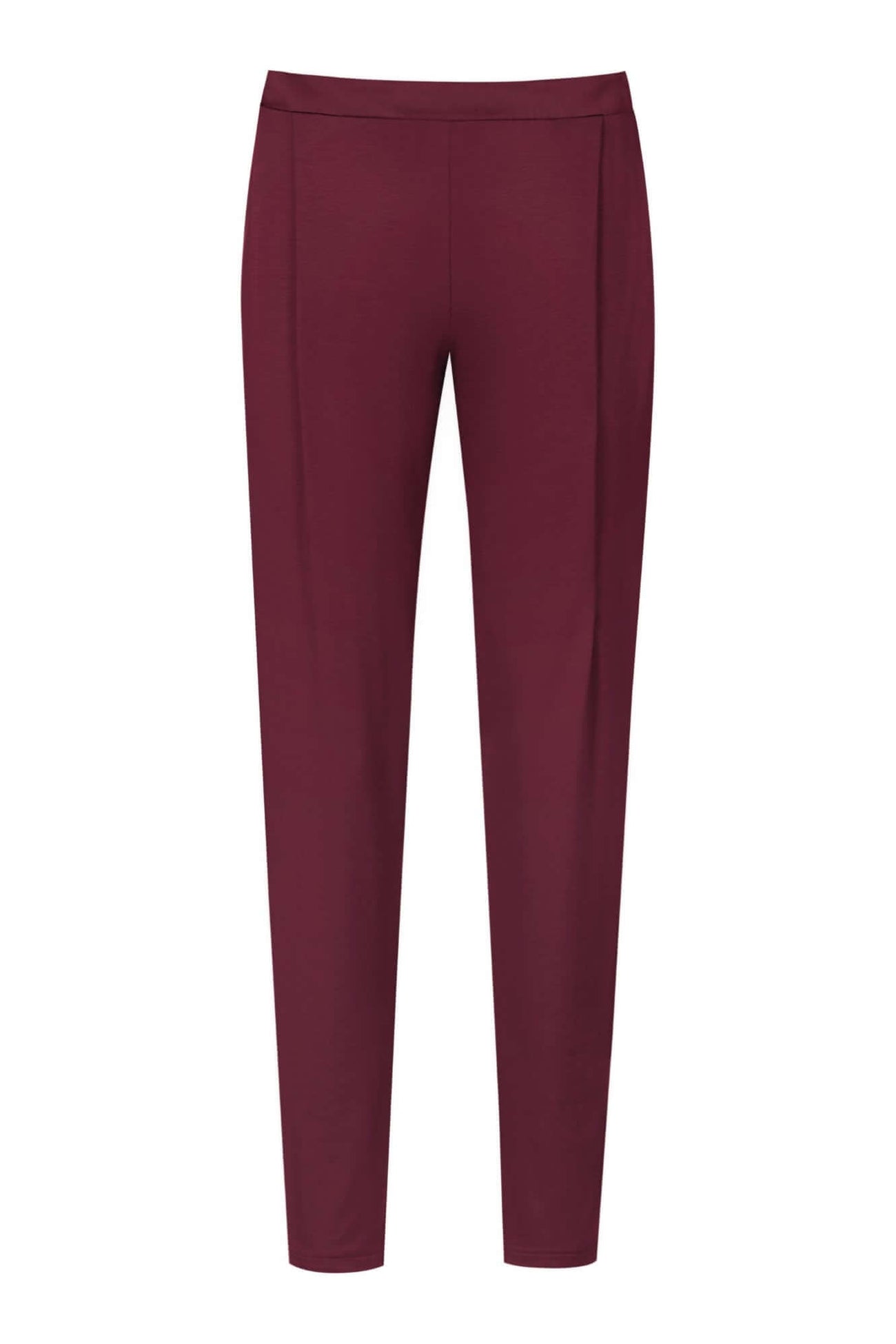 Mey Broek ¾ Pure Chic Dames in boysenberry, zachte modalmix, luxe loungebroek met satijnen details.