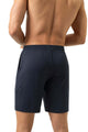 Man wearing Mey Korte Broek Jefferson Heren 2220098 116 marine van achteren, zacht en ademend materiaal.