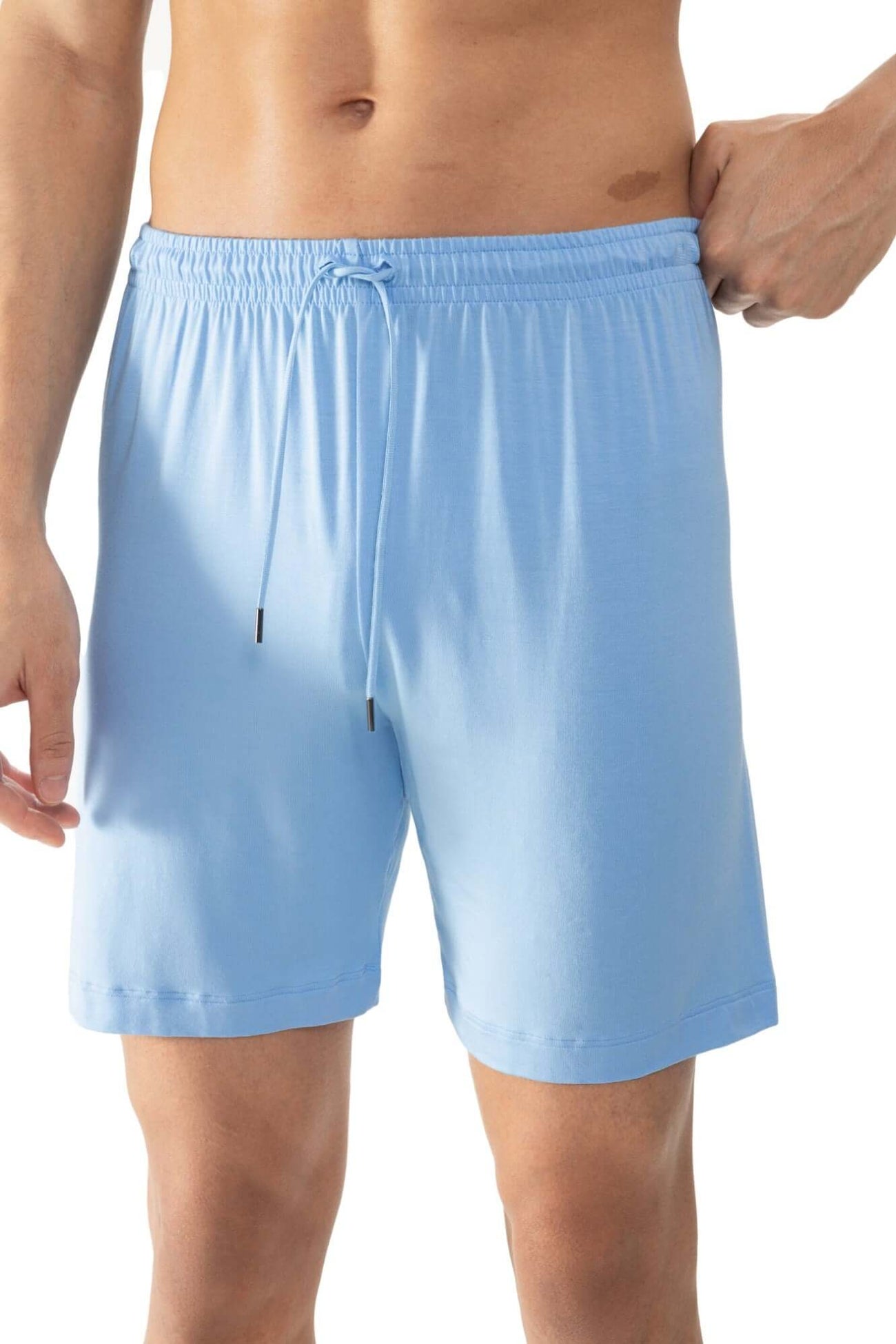 Mey Korte Broek Jefferson Heren 65651 1252 blue haze in soft blue color, perfect for lounging or sleepwear.