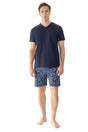 Mey Korte Pyjama High Paisley Heren 2240004 668 yacht blue, comfortabel met V-hals en paisley pyjamabroek.