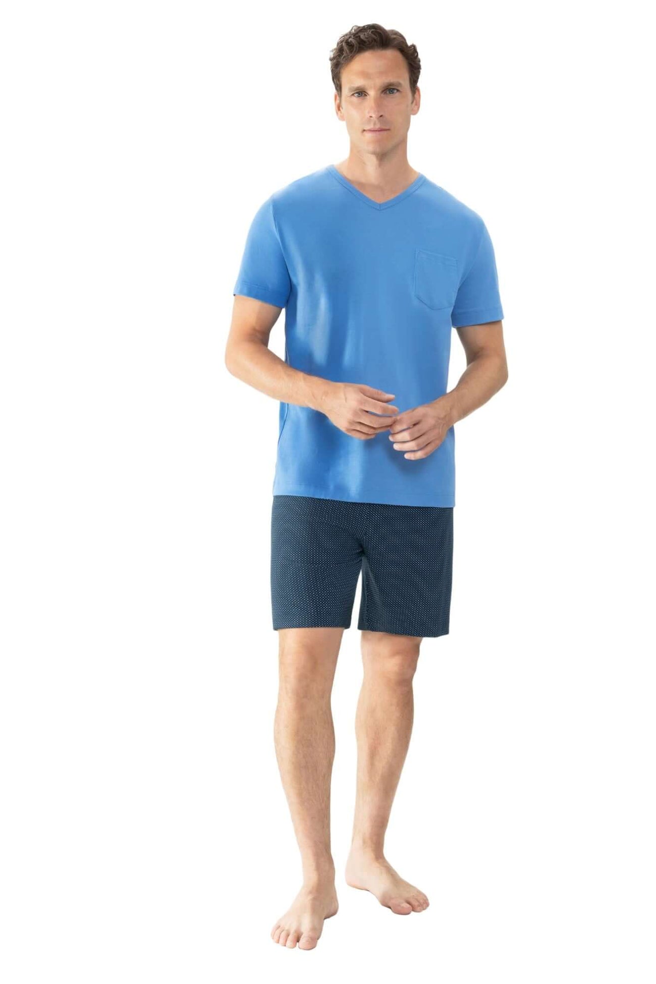 Mey Korte Tweedelige Pyjama Mic Blue Heren 2240045 1164 recent blue