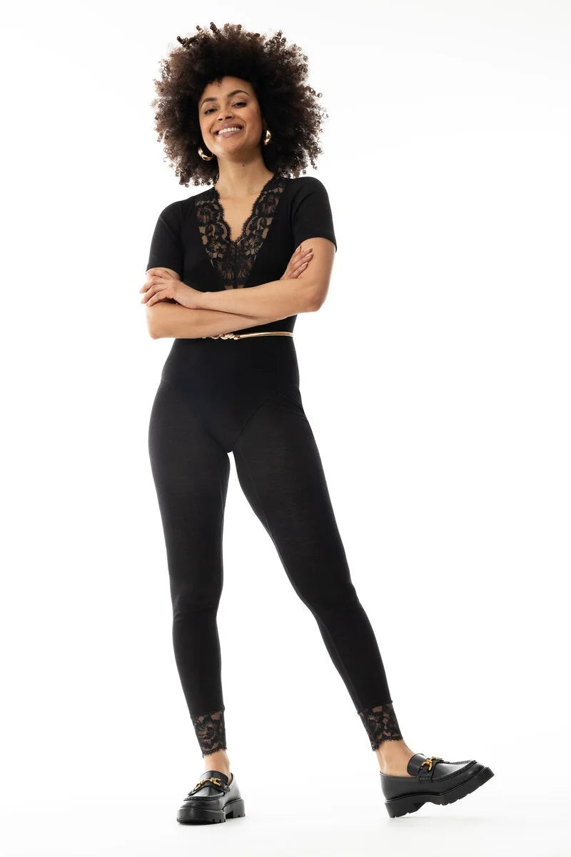 Mey Legging Wool Love Dames 68013 3 schwarz