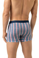 Mey Long Shorty Towel Stripe Heren 2120179 1762 hague blue achteraanzicht van de boxer met gestreept patroon.