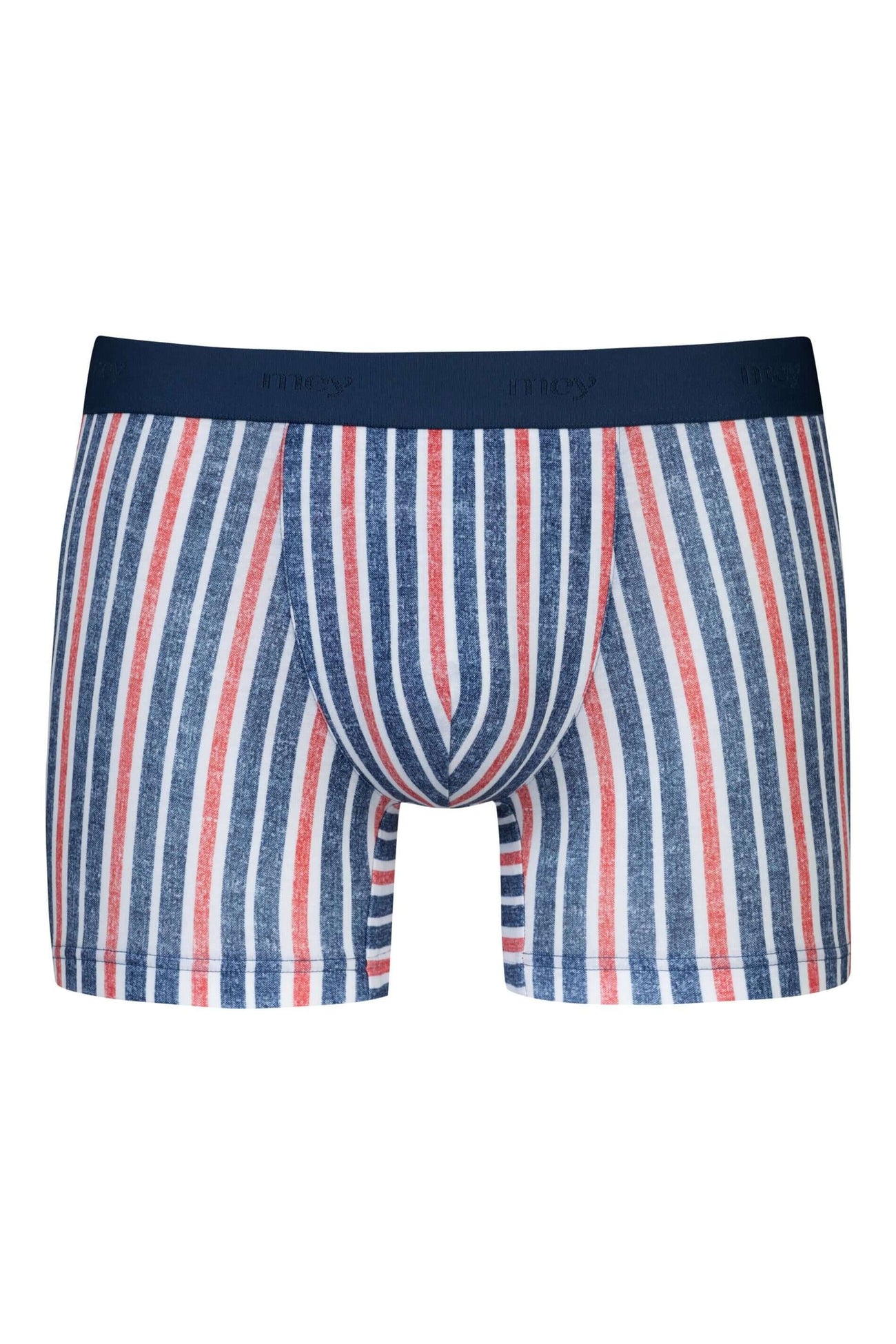 Mey Long Shorty Towel Stripe Heren 2120179 1762 hague blue katoenen boxer met streepjespatroon.