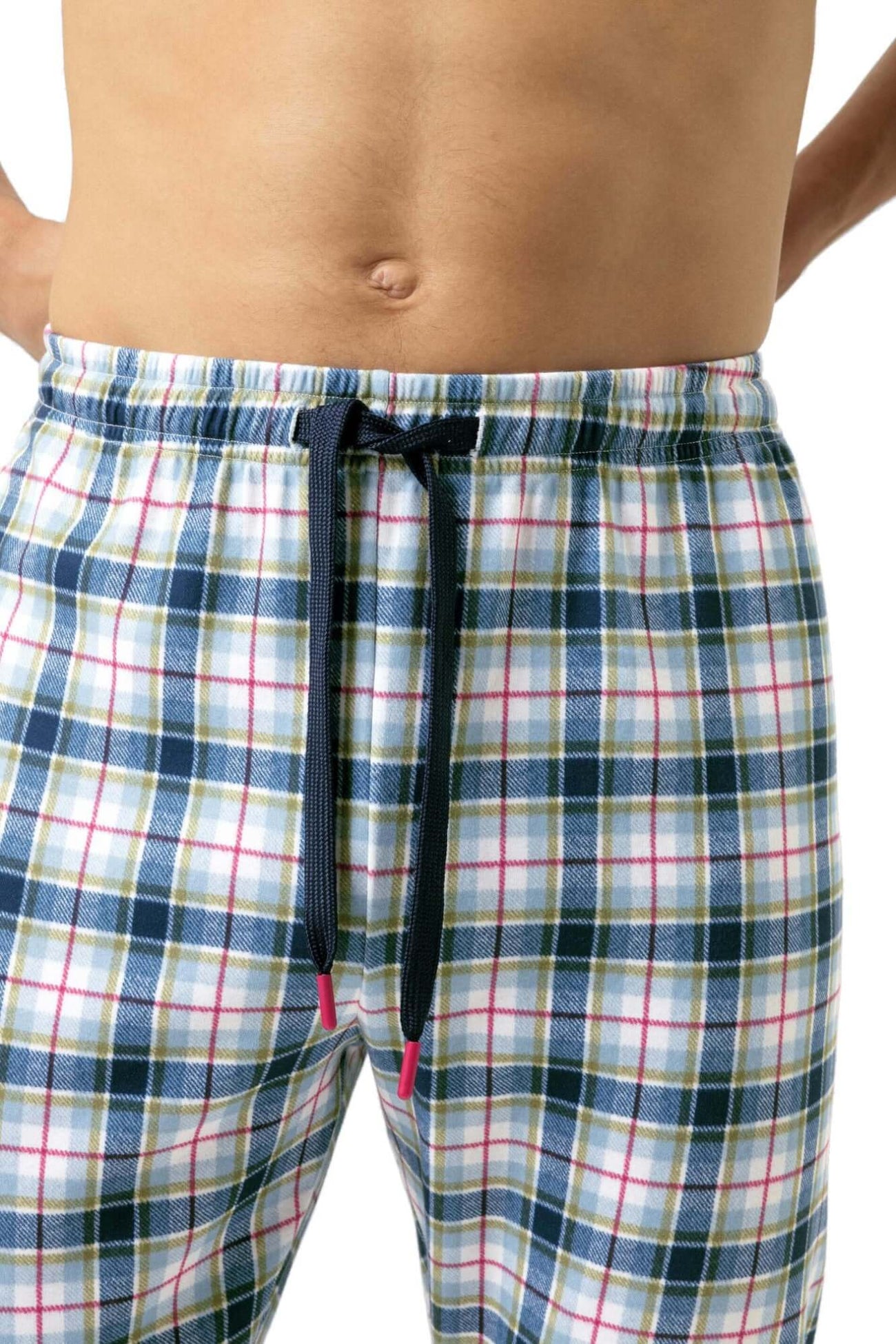 Mey Pyjamabroek Perfect Check Heren 2220052 668 yacht blue met comfortabele tailleboord en trekkoord