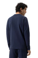 Heren Mey Shirt Homey Nights in yacht blue, gemaakt van French Terry katoen, zijaanzicht met een gladde buitenkant.