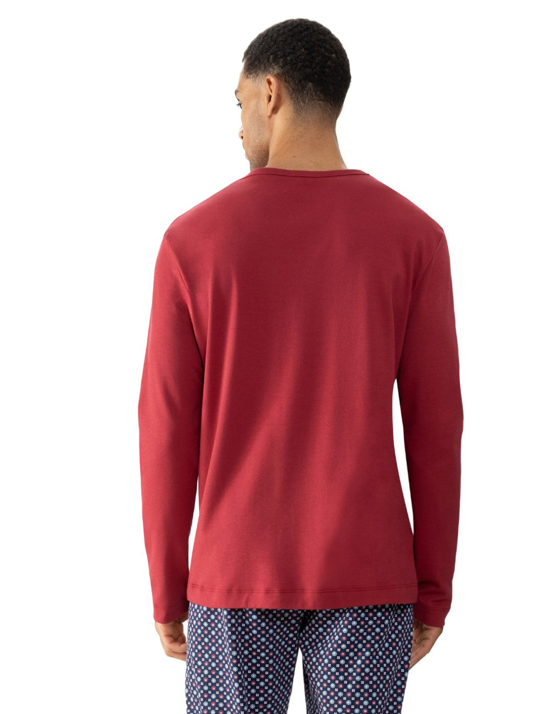 Mey Shirt Lange Mouw Solid Night Heren 30125 827 terra red